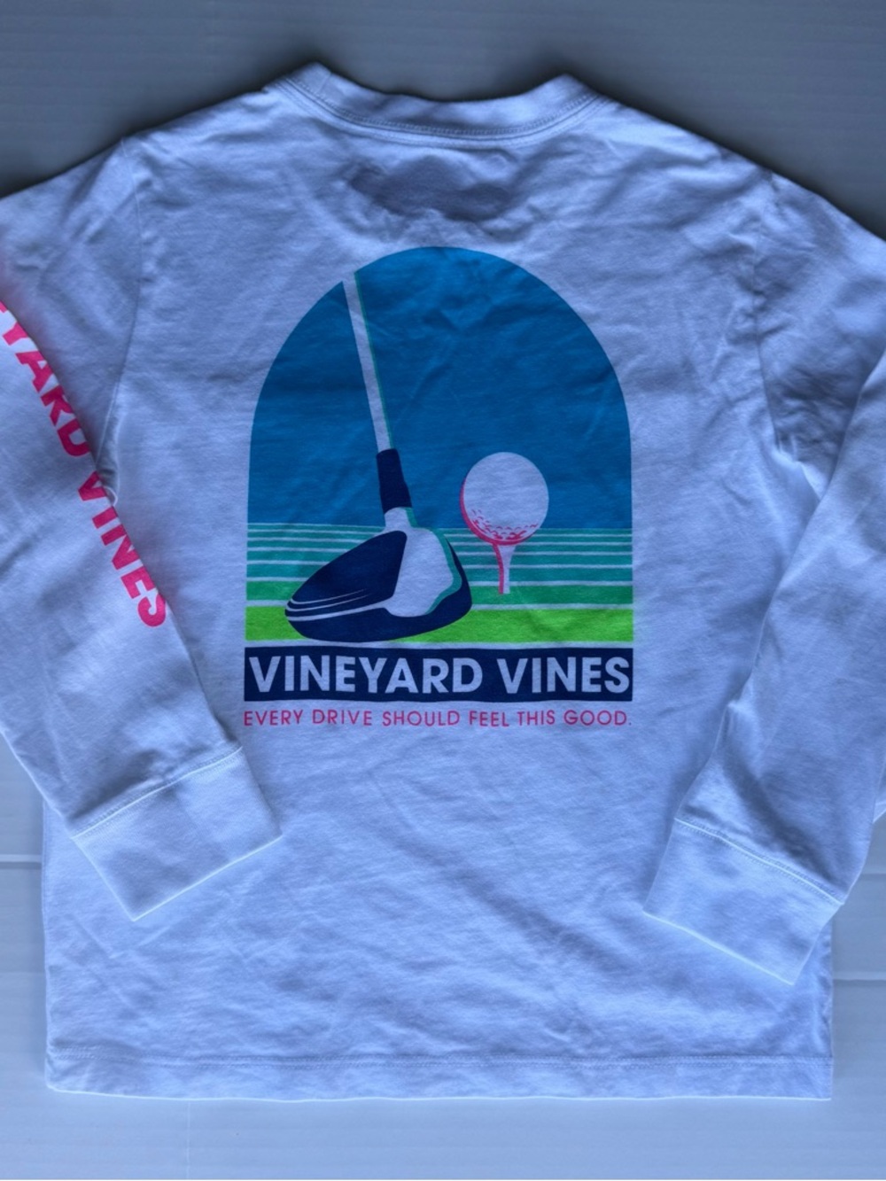 Vineyard Vines Boys White Long Sleeve T-Shirt Size 5 NWT Defects